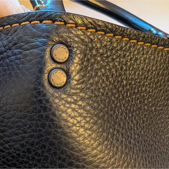 Coach Pebbled Black Leather Satchel - Picture 12 of 13